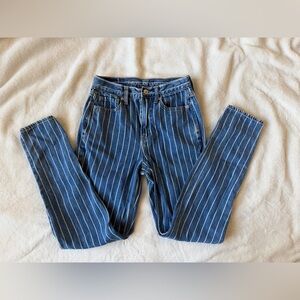American Eagle Striped Blue Mom Jeans